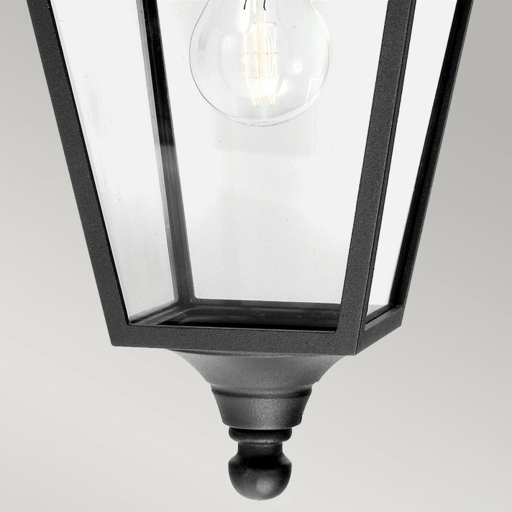 T2-BLACK Turin 1 Light Outdoor Down Wall Lantern Black