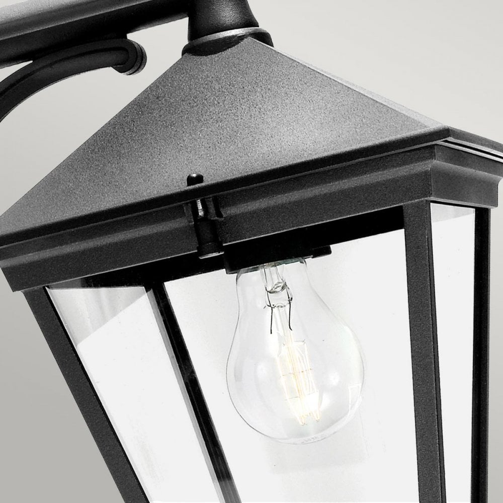 T2-BLACK Turin 1 Light Outdoor Down Wall Lantern Black