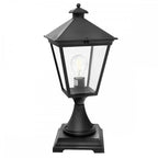 T3-BLACK Turin 1 Light Outdoor Pedestal Lantern Black