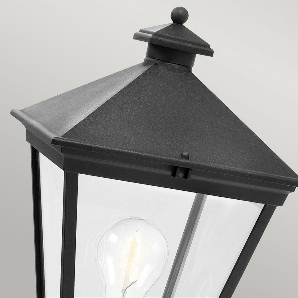 T3-BLACK Turin 1 Light Outdoor Pedestal Lantern Black