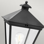 T3-BLACK Turin 1 Light Outdoor Pedestal Lantern Black