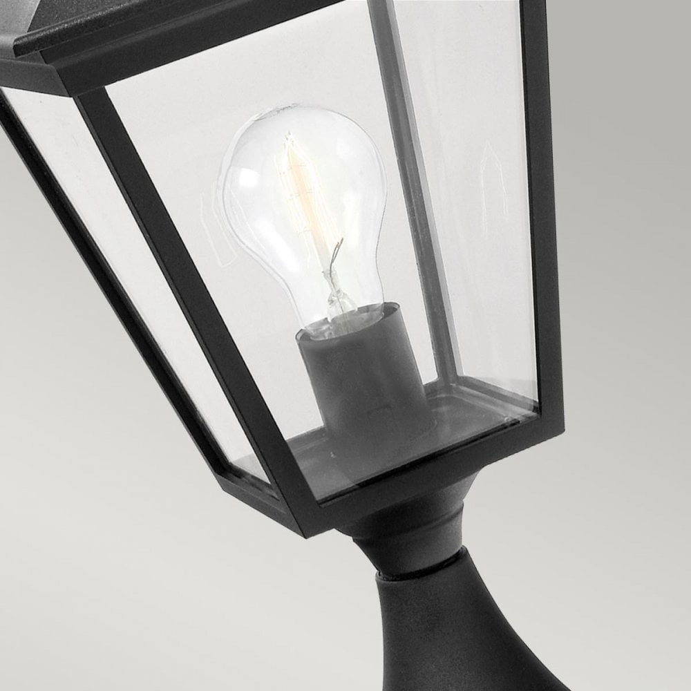 T3-BLACK Turin 1 Light Outdoor Pedestal Lantern Black