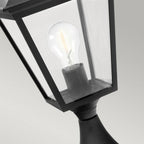 T3-BLACK Turin 1 Light Outdoor Pedestal Lantern Black