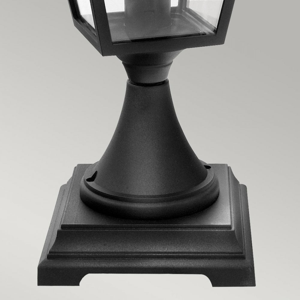 T3-BLACK Turin 1 Light Outdoor Pedestal Lantern Black