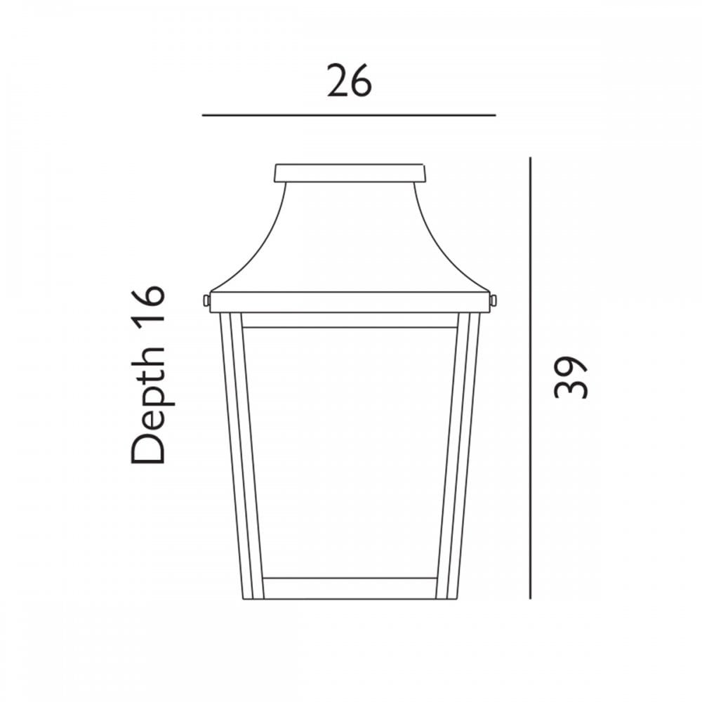 T7-2-BLACK Turin 1 Light Outdoor Half Wall Lantern Black