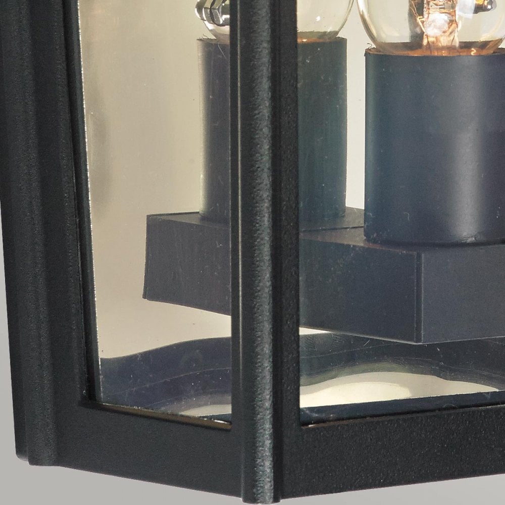T7-2-BLACK Turin 1 Light Outdoor Half Wall Lantern Black