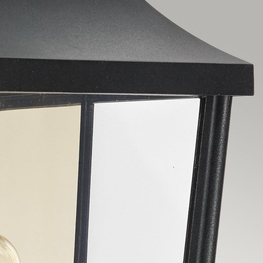 T7-2-BLACK Turin 1 Light Outdoor Half Wall Lantern Black