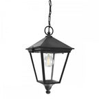 T8-BLACK Turin 1 Light Outdoor Chain Lantern Black