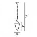 T8-BLACK Turin 1 Light Outdoor Chain Lantern Black