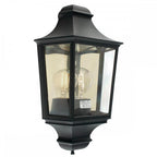 T9-BLACK Turin 1 Light Outdoor Half Lantern Black
