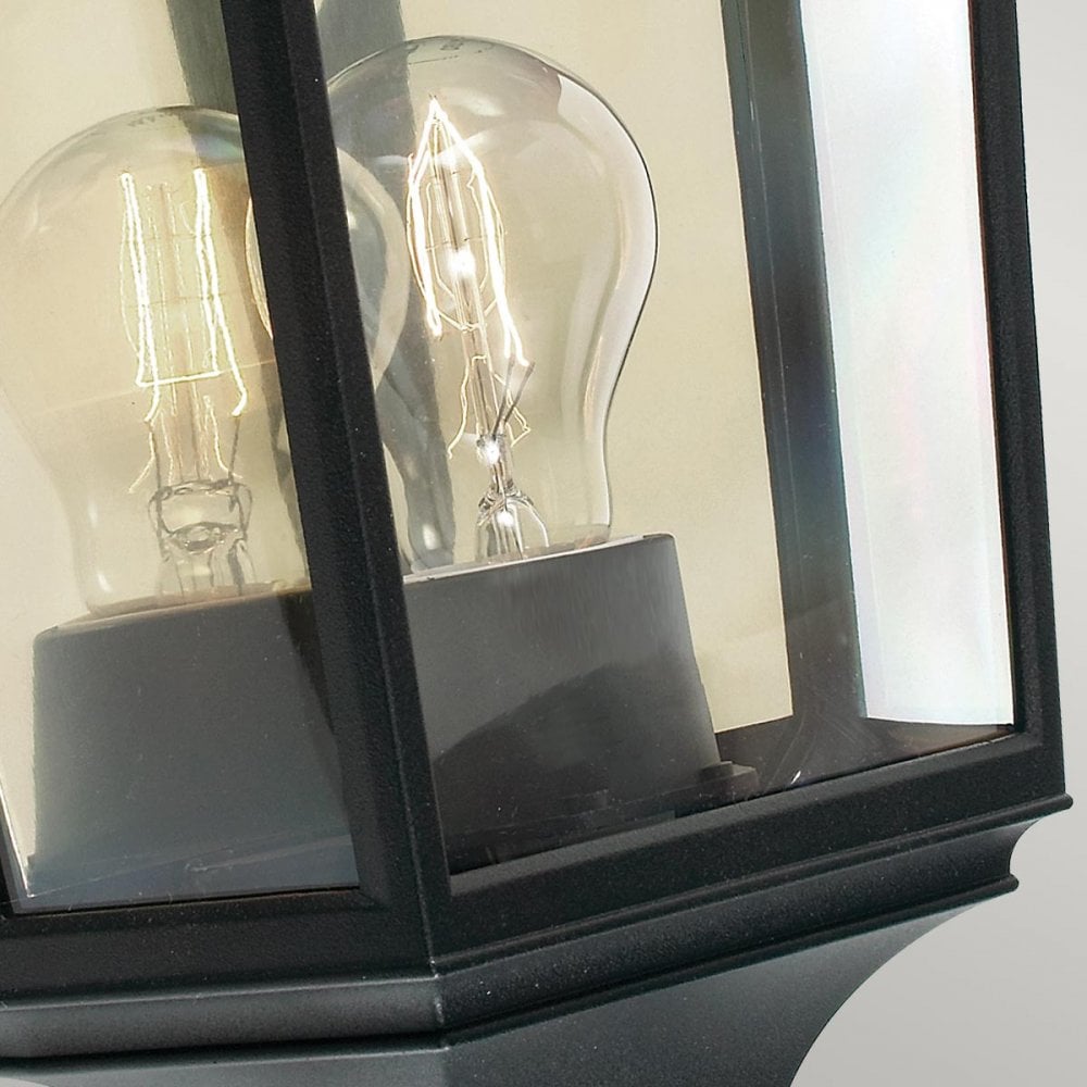 T9-BLACK Turin 1 Light Outdoor Half Lantern Black