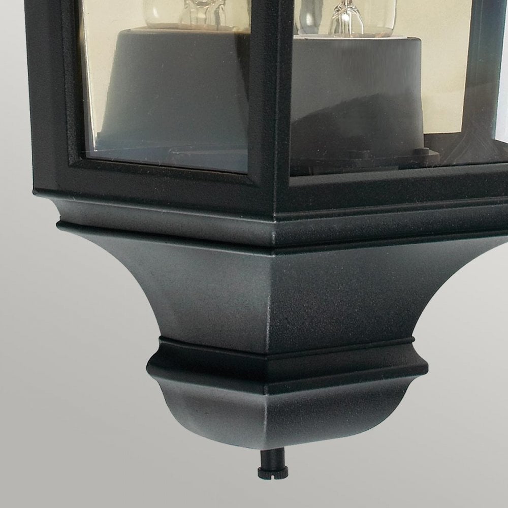 T9-BLACK Turin 1 Light Outdoor Half Lantern Black