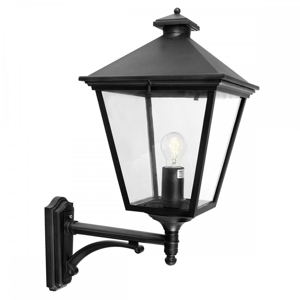 TG1-BLACK Turin Grande 1 Light Outdoor Up Wall Lantern Black