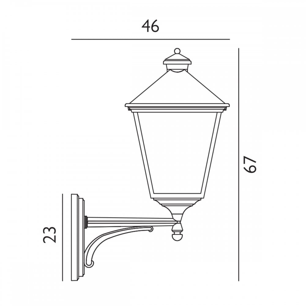 TG1-BLACK Turin Grande 1 Light Outdoor Up Wall Lantern Black