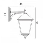 TG2-BLACK Turin Grande 1 Light Outdoor Down Wall Lantern Black