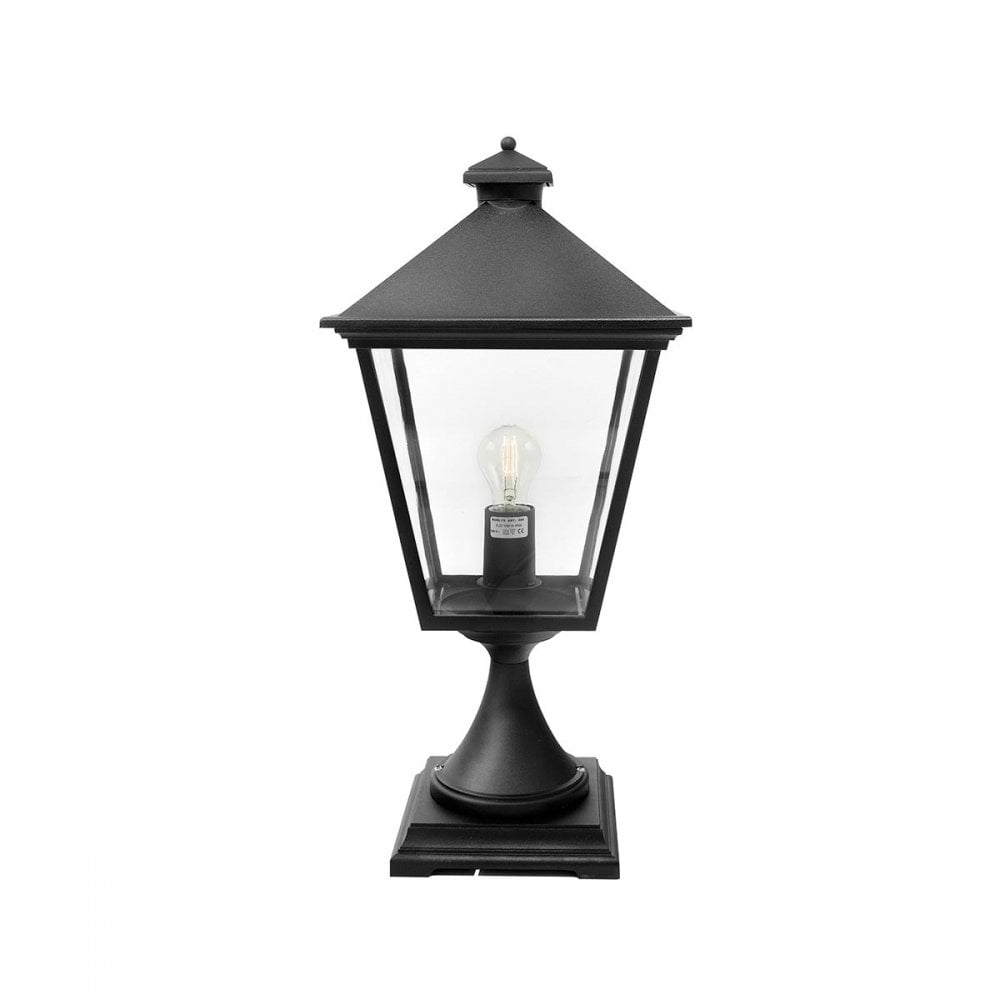 TG3-BLACK Turin Grande 1 Light Outdoor Pedestal Lantern Black