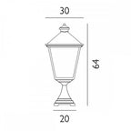 TG3-BLACK Turin Grande 1 Light Outdoor Pedestal Lantern Black