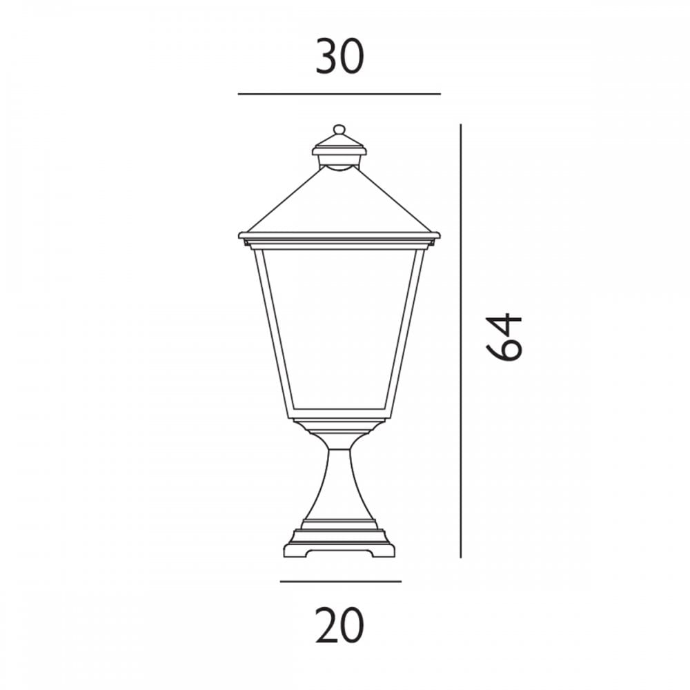 TG3-BLACK Turin Grande 1 Light Outdoor Pedestal Lantern Black
