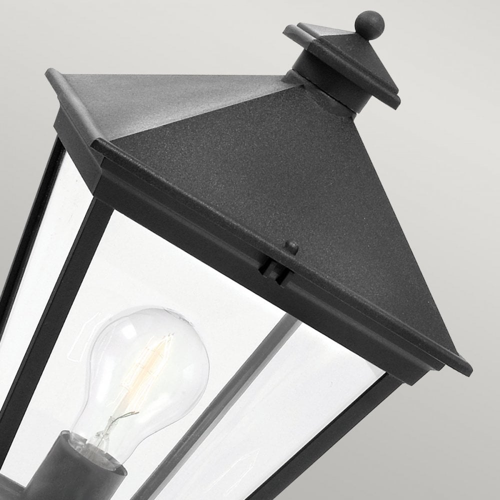 TG3-BLACK Turin Grande 1 Light Outdoor Pedestal Lantern Black