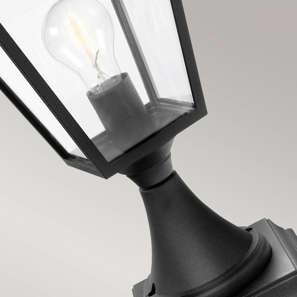 TG3-BLACK Turin Grande 1 Light Outdoor Pedestal Lantern Black