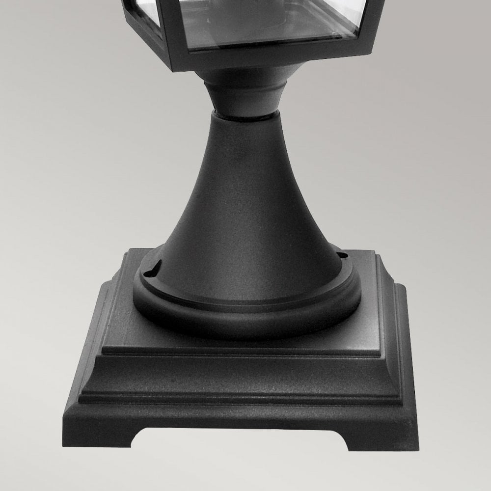 TG3-BLACK Turin Grande 1 Light Outdoor Pedestal Lantern Black