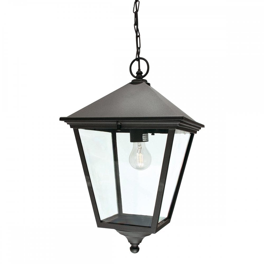 TG8-BLACK Turin Grande 1 Light Outdoor Chain Lantern Black