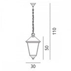 TG8-BLACK Turin Grande 1 Light Outdoor Chain Lantern Black