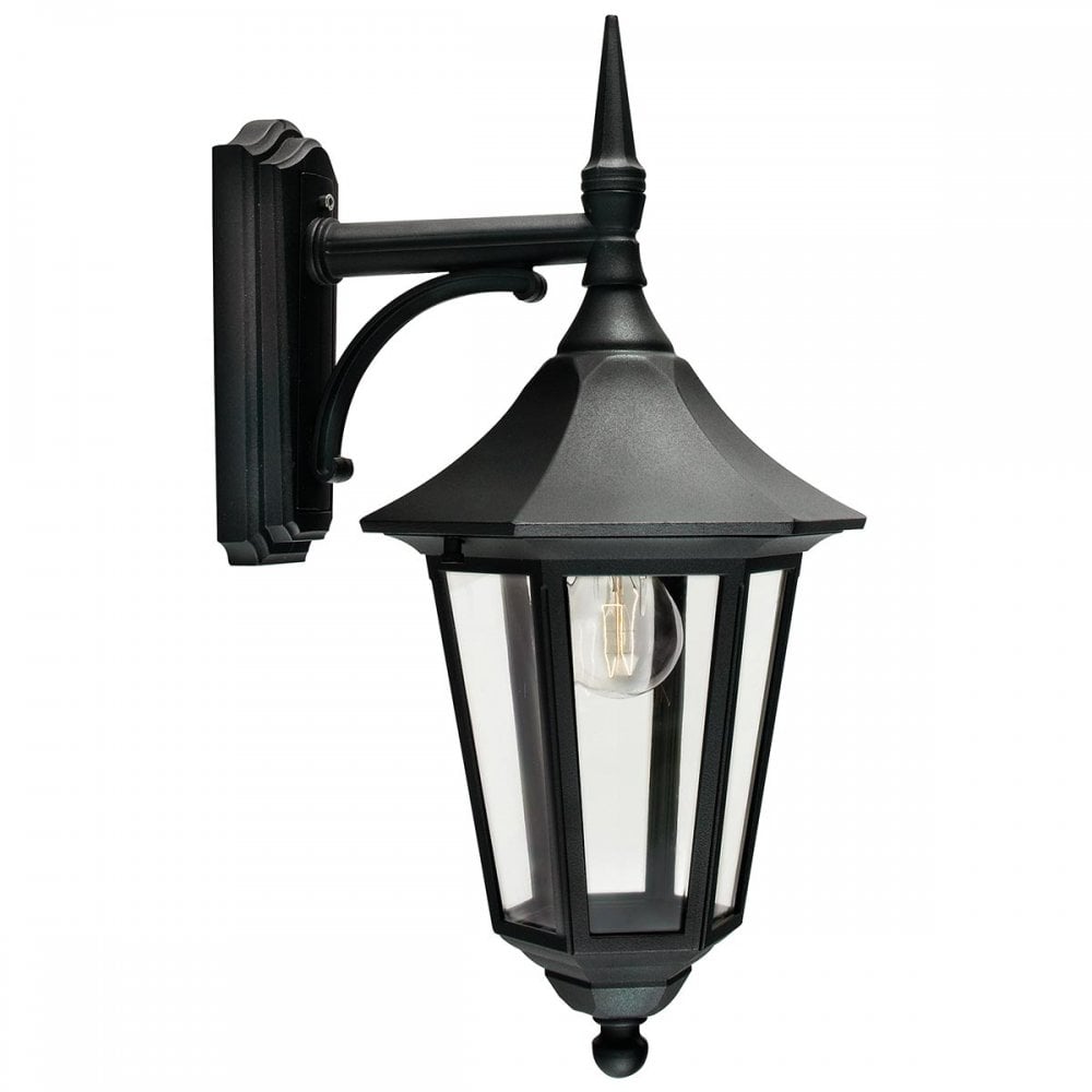 V2-BLACK Valencia 1 Light Outdoor Down Lantern Black