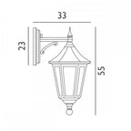 V2-BLACK Valencia 1 Light Outdoor Down Lantern Black