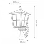BL46M-BLACK Canterbury Outdoor 1 Light Wall Up Lantern Black