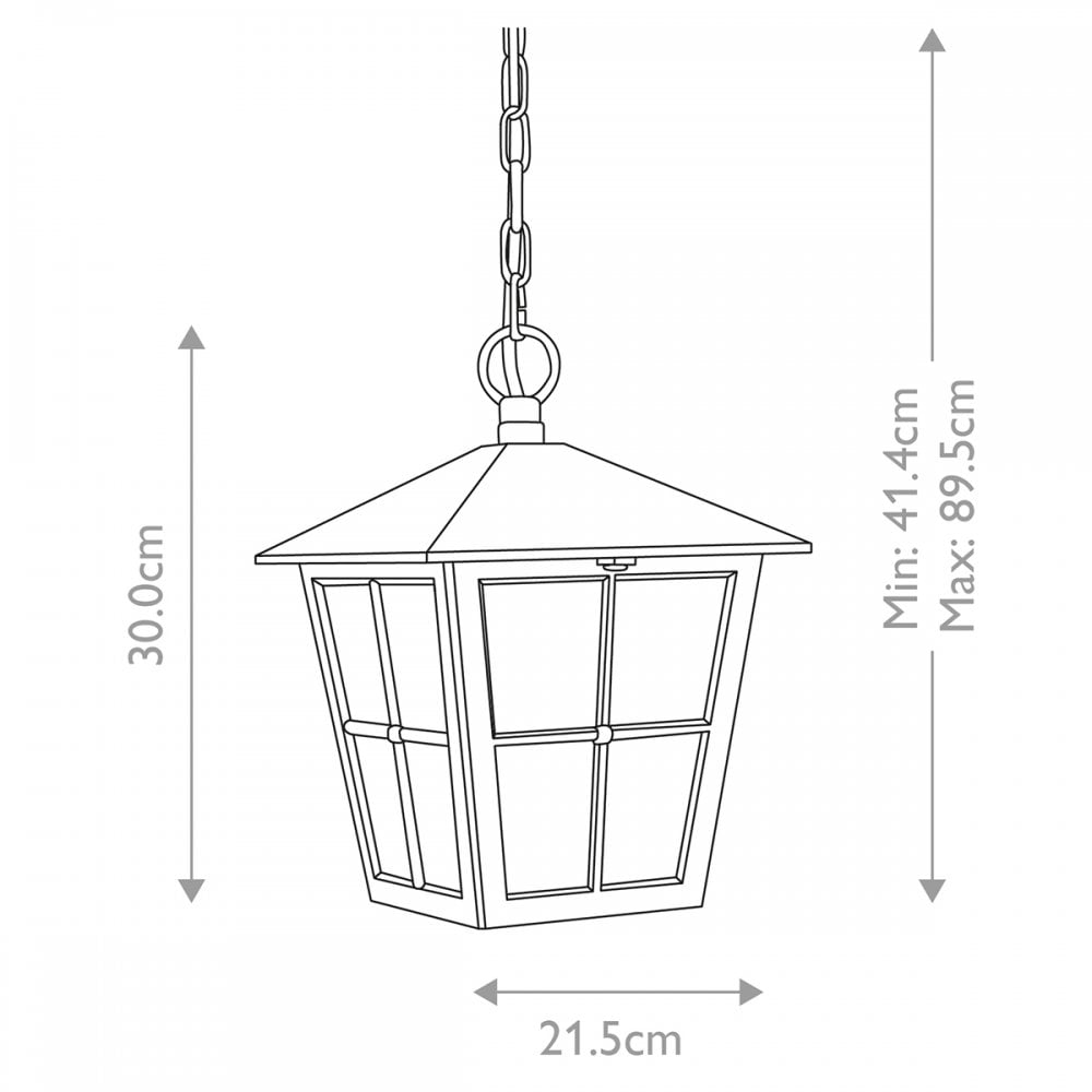 BL48M-BLACK Canterbury Outdoor 1 Light Chain Lantern Black