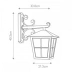 BL52M-BLACK Canterbury Outdoor 1 Light Wall Down Lantern Black