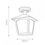 BL6A-BLACK York Outdoor 1 Light Porch Lantern Black