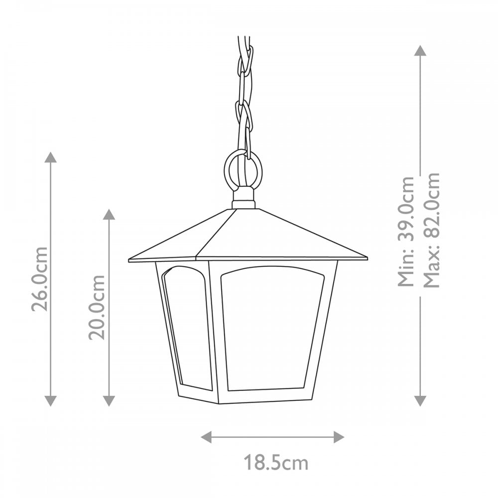 BL6B-BLACK York Outdoor 1 Light Porch Chain Lantern Black
