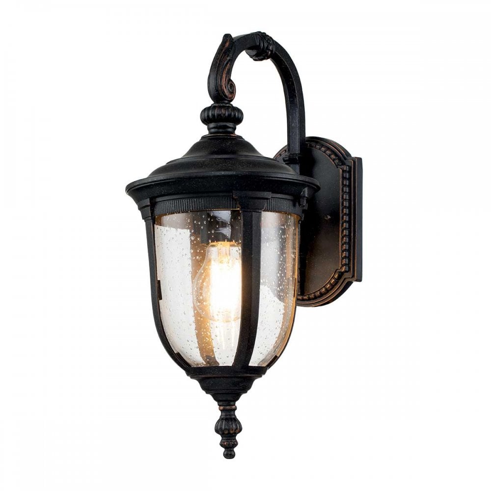 Cleveland Outdoor 1 Light Small Wall Lantern Weathered Bronze (S)