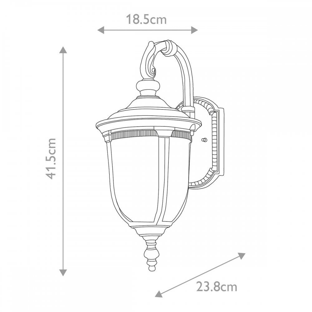 Cleveland Outdoor 1 Light Small Wall Lantern Weathered Bronze (S)