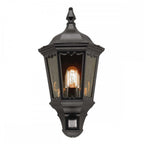 MD7-PIR-BLACK Medstead Outdoor 1 Light Half Lantern with PIR Black