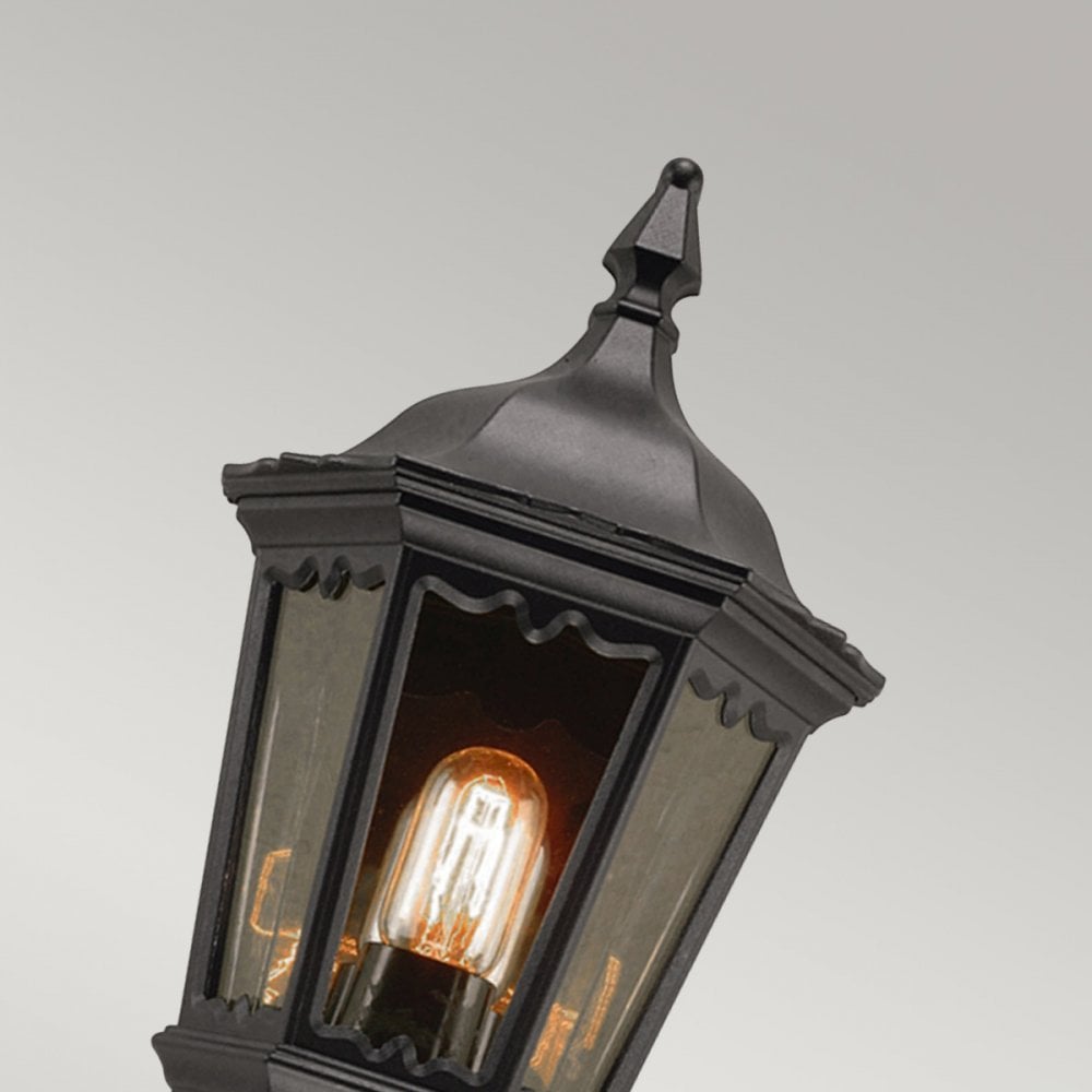 MD7-PIR-BLACK Medstead Outdoor 1 Light Half Lantern with PIR Black