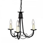 MN3-BLACK Minster 3 Light Chandelier Black