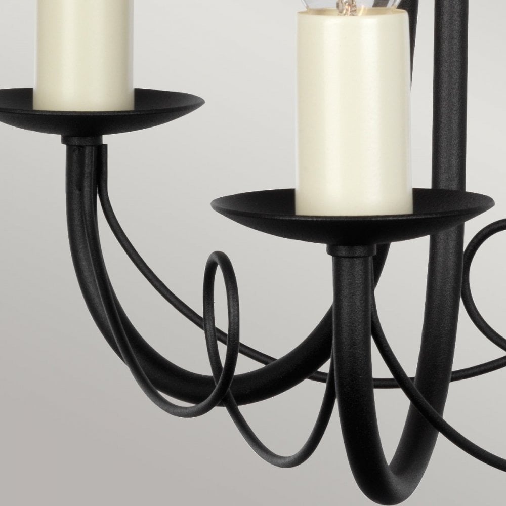 MN3-BLACK Minster 3 Light Chandelier Black