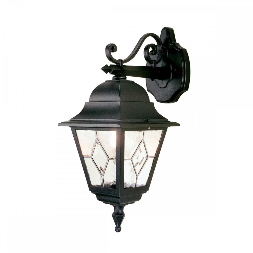NR2-BLK Norfolk Outdoor 1 Light Down Wall Lantern Black