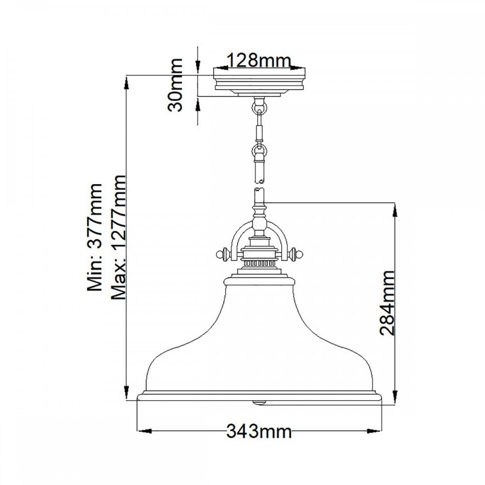 QZ-EMERY-P-M-IS Emery 1 Light Medium Pendant Imperial Silver