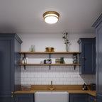 HK-HADLEY-F-BR Hadley 3 Light Flush Brushed Bronze