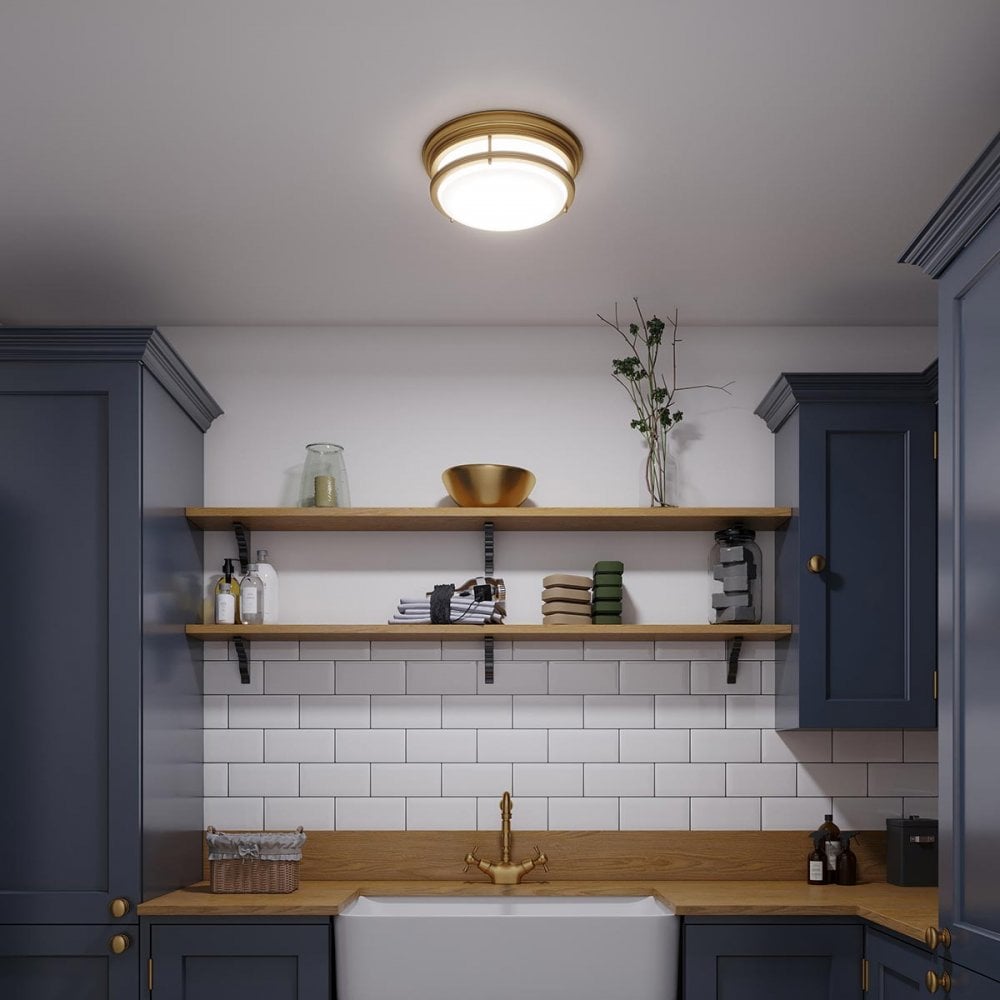 HK-HADLEY-F-BR Hadley 3 Light Flush Brushed Bronze