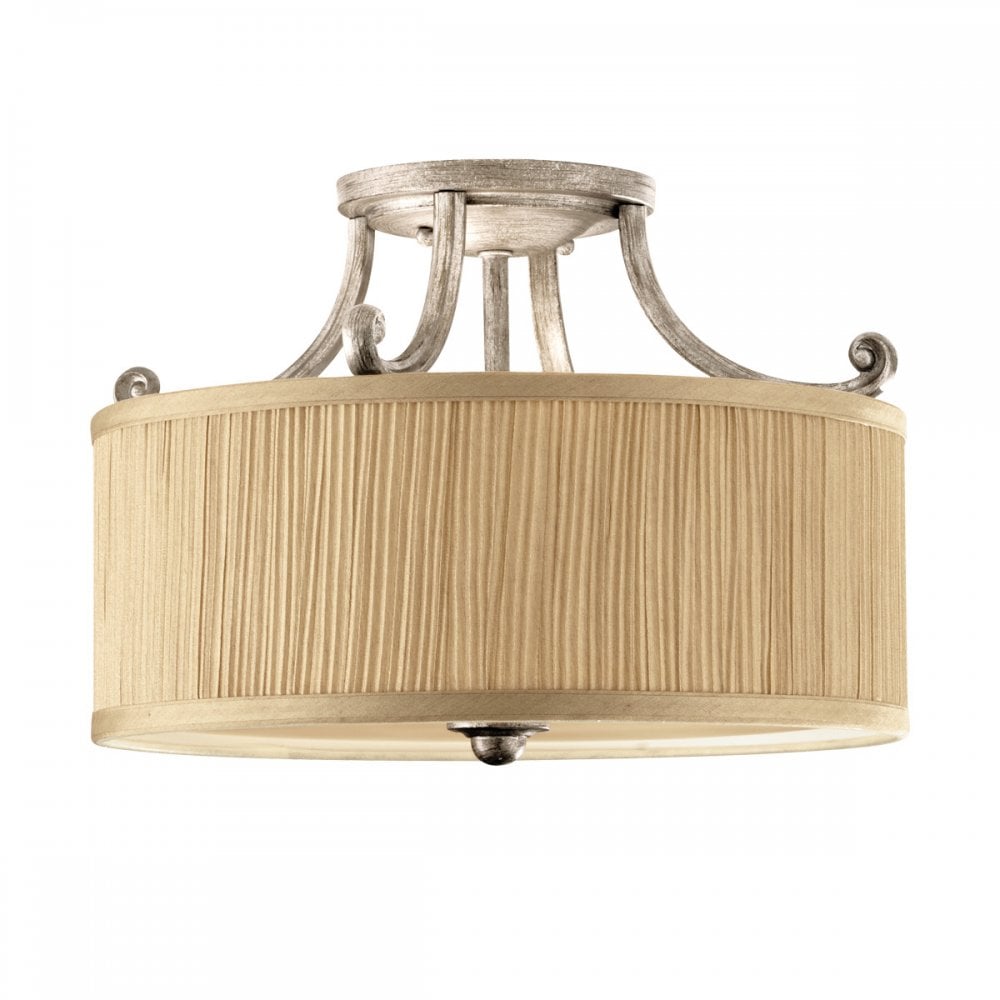 FE-ABBEY-SF Abbey 3 Light Semi-Flush Light Silver Sand