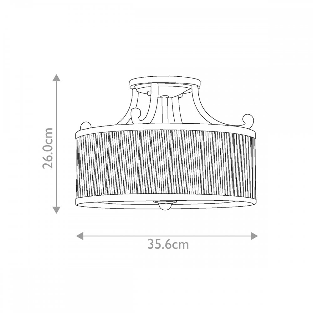 FE-ABBEY-SF Abbey 3 Light Semi-Flush Light Silver Sand