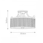 FE-ABBEY-SF Abbey 3 Light Semi-Flush Light Silver Sand