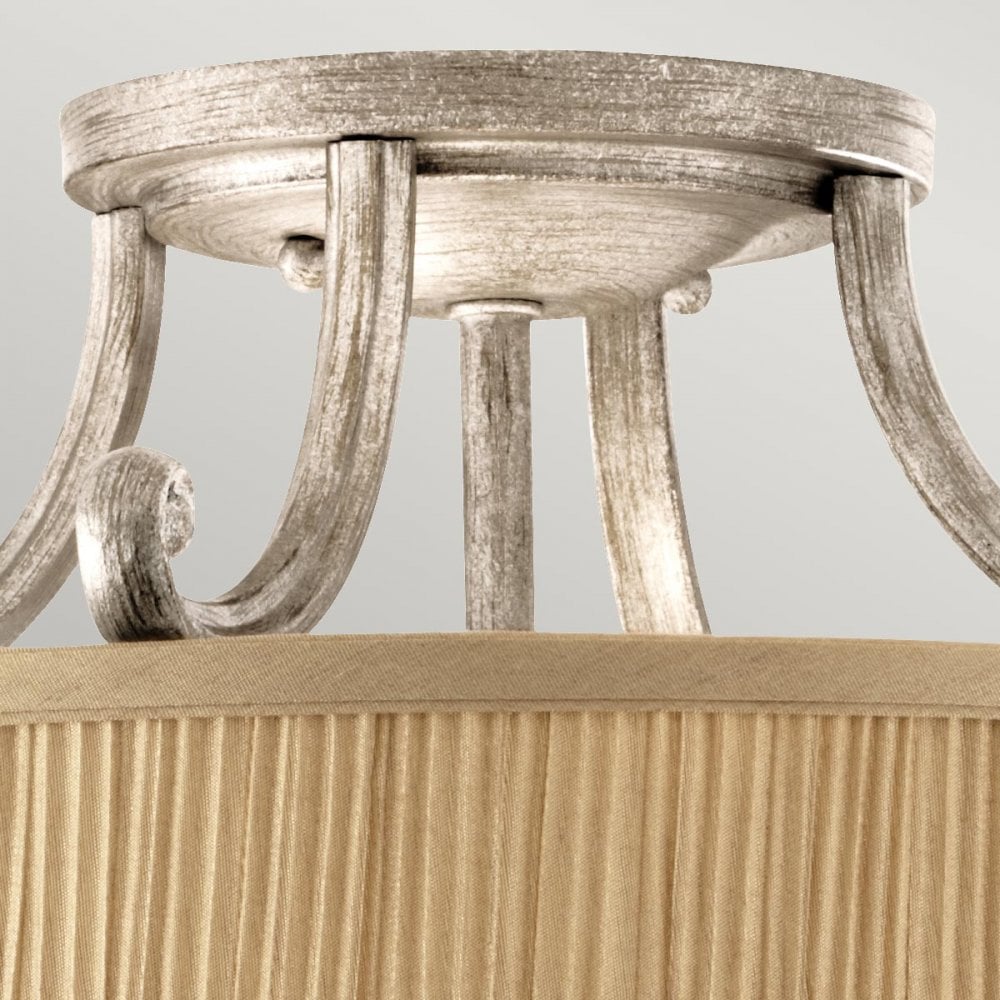 FE-ABBEY-SF Abbey 3 Light Semi-Flush Light Silver Sand