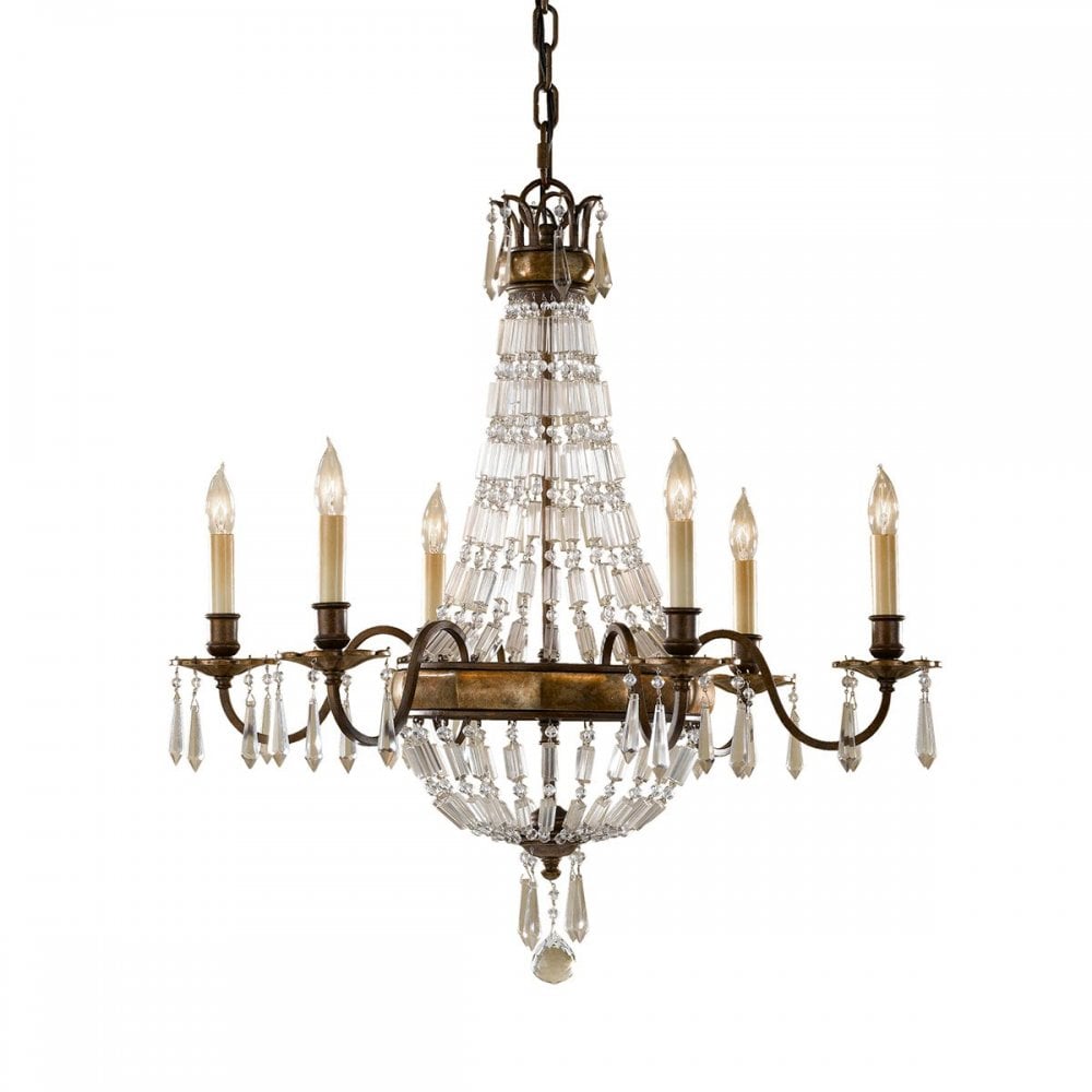 FE-BELLINI6 Bellini 6 Light Chandelier Oxidized Bronze/British Bronze