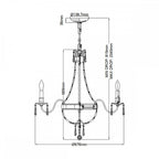 FE-BELLINI6 Bellini 6 Light Chandelier Oxidized Bronze/British Bronze